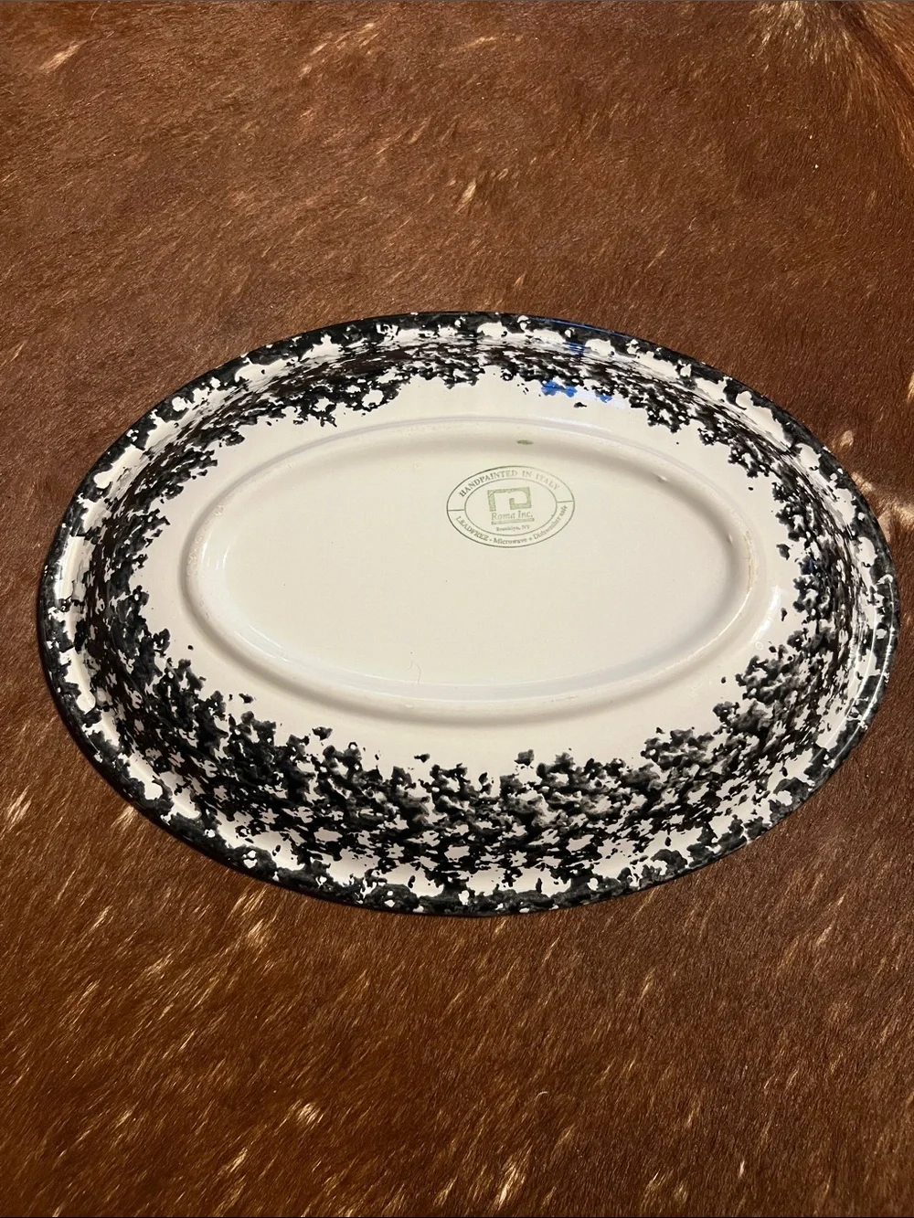 Black and White Speckled Ceramic Decorative Bowl
